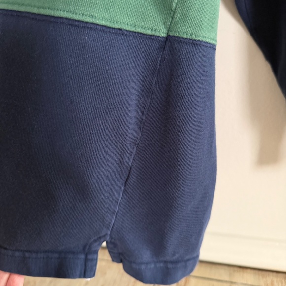 Vintage Ralph Lauren Chaps Rugby Shirt Mens M Navy Green Stripe 90s Preppy Bloke - Picture 6 of 12
